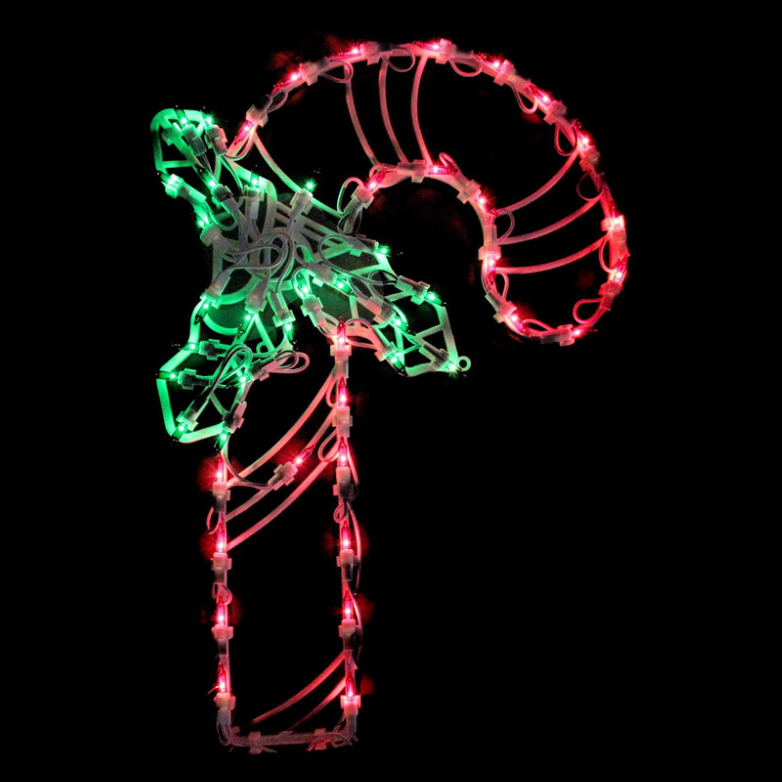 Northlight 18 in. Lighted Candy Cane with Holly Window Silhouette