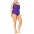 thumbnail image 4 of Terra & Sky Women's Plus Lattice Front One-Piece Swimsuit, 4 of 5