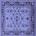 thumbnail image 1 of Ahgly Company Machine Washable Indoor Square Oriental Blue Industrial Area Rugs, 3' Square, 1 of 4