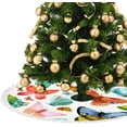 thumbnail image 3 of GZHJMY Christmas Tree Skirt Xmas Tree Skirts 48" Watercolor Butterflies Christmas Tree Mat for Christmas Holiday Party Ornaments, 3 of 5