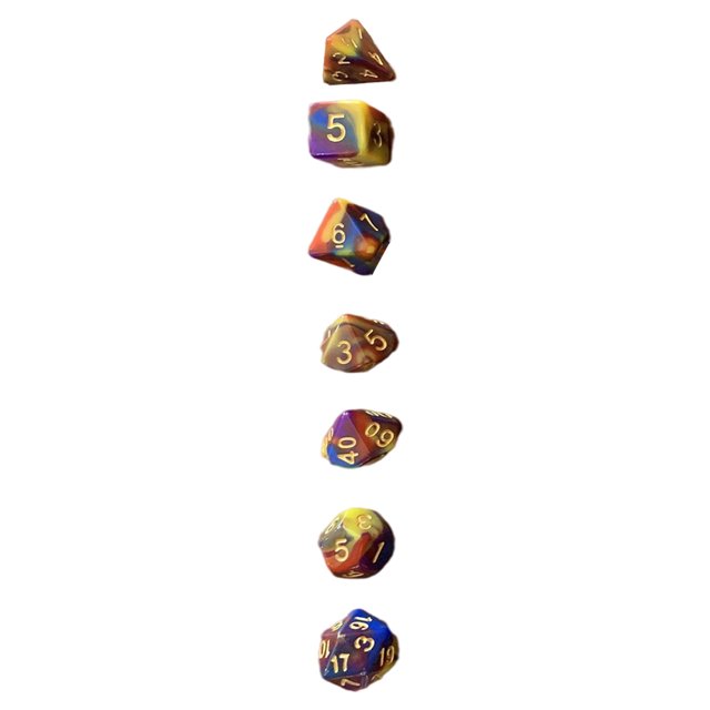7 Uds dados poliédricos pintados accesorios de acrílico accesorios de juegos de favores de juegos familiares suministros colores CUTICAT dados poliédricos