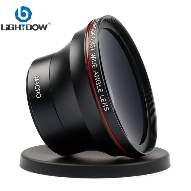 Lightdow 49mm 0.43x High-Definition Wide Angle + Macro Lens Attachment for Cannon Nikon Camera Lens