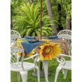 thumbnail image 4 of Outdoor Tablecloth with Umbrella Hole Zipper Sunflowers Farmhouse Round Tablecloth 54" Waterproof Outside Table Cloth Country Botanical Floral Wooden Patio Table Cover Tablecloths for Picnic Party, 4 of 8