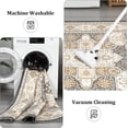 thumbnail image 5 of 5x7 Ft Modern Geometric Trellis Area Rug, Boho Machine Washable Non-Slip, Vintage Medallion Stain-Resistant Floor Carpet for Living Room (Camel), 5 of 9