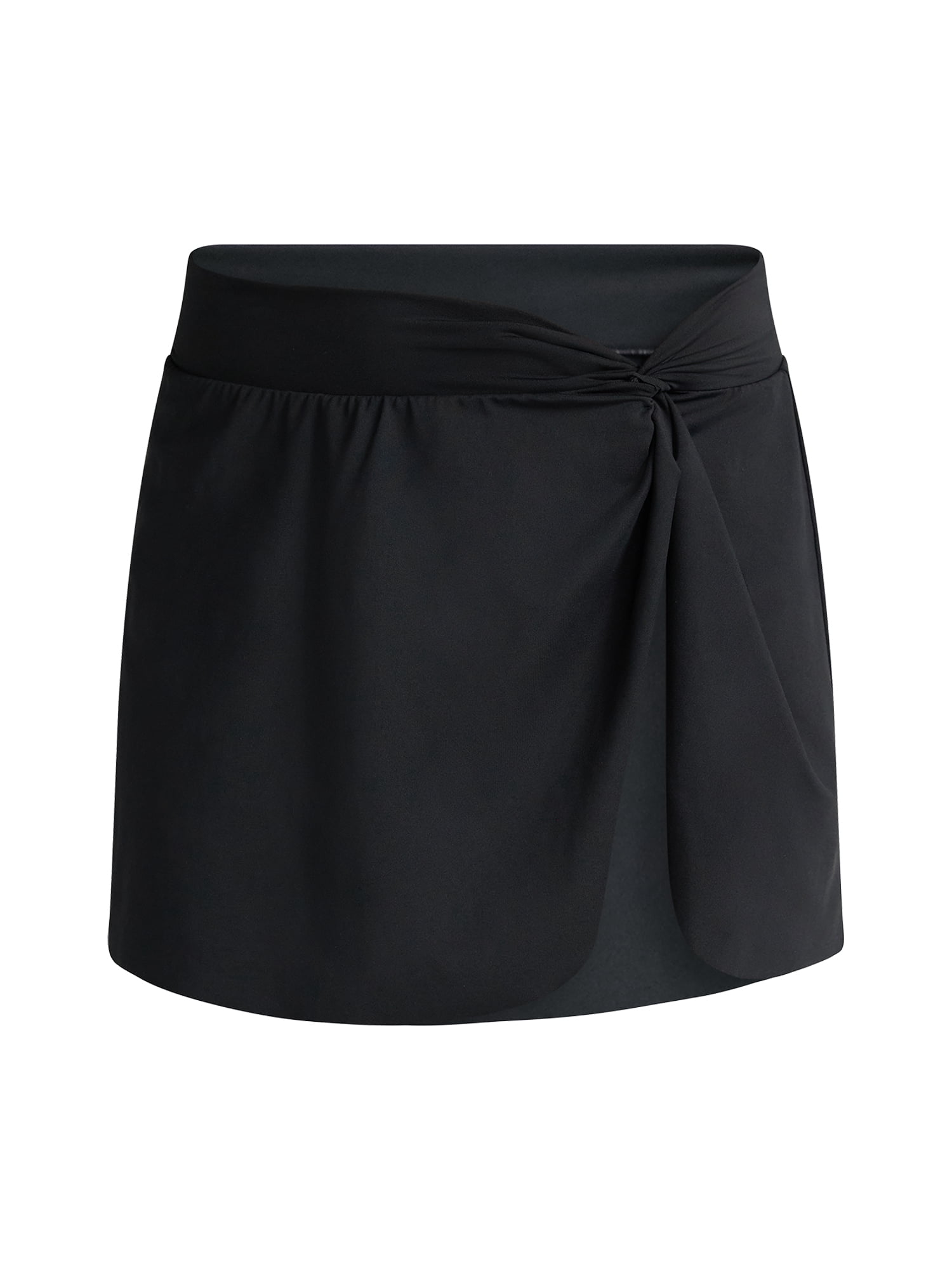 Time and Tru Women's Twist Front Swim Skirt with Slit, Sizes XS-2X