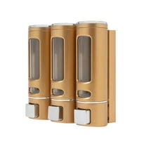 Wildnix Modern Gold Soap Dispenser with 3 Chambers, Wall-Mounted, Large Button, and Smooth Liquid Dispensing for Bathroom or Kitchen