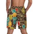 thumbnail image 2 of Haiem Robot and Monsters Mens Swim Trunks with Compression Liner 2 in 1 Swimming Shorts Stretch Swimwear Quick Dry,Board Shorts-X-Large, 2 of 9