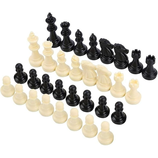 Chess Pieces, 32Pcs Plastic Magnetic Chess Game Pawns Figurine Pieces for Missing Piece Replacement