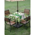 thumbnail image 3 of Outdoor Tablecloth with Umbrella Hole and Zipper, St. Patrick's Day Square Table Cloth 60x60 Inch Waterproof Tablecloth, Lucky Shamrocks Green Car Country Plants Picnic Table Cover for Patio Camping, 3 of 7
