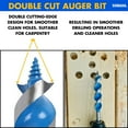thumbnail image 4 of SOMADA 3/4-Inch x 6-Inch Double Cut Blue Auger Drill Bit for Wood, Quick Change Hex Shank 3/8-Inch, Precision Drilling in Soft and Hard and Wood for Carpentry and DIY Projects, 4 of 9