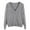 Grey, variant on Fiaer Womens Cropped Knitted Cardigan Sweaters Long Sleeves Deep V Neck Oversized Button Down Solid Color Tops Yellow L