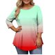 thumbnail image 1 of Camiseta de Cuello Redondo de Manga 3/4 de Impresión Casual para las Mujeres Camiseta de Cuello Redondo de Manga Larga de Tamaño Grande para las Mujeres, 1 of 6