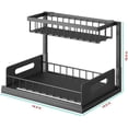 thumbnail image 3 of Organizador Y Almacenaje De 2 Niveles Bajo El Fregadero, Almacenaje Bajo El Armario En Forma De L a Prueba De Óxido, Organizador Deslizante Para Fregadero De Cocina De BaÑo, 3 of 8