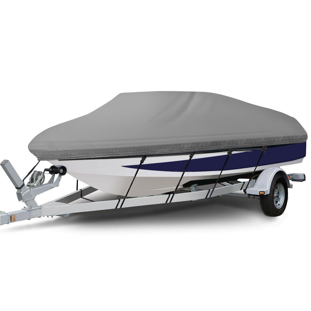 MASO Trailerable Boat Cover,Heavy Duty 20-22ft 210D UV Protected Waterproof yacht Speedboat Fish-Ski V-Hull Cover Bag