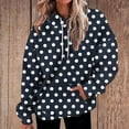 thumbnail image 2 of UAMVSH Hoodies for Women Trendy Polka Dot Hooded Sweatshirts with Pockets Casual Drawstring Pullover Oversized Long Sleeve Tops(X-Large,Black), 2 of 3