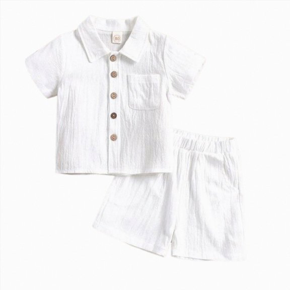 Toddler Boy Clothes Baby Summer Outfits Solid Short Sleeve T-Shirt Shorts Set Summer Clothes Set 12M-5T Kaprioy Boy Clothes