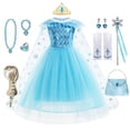 thumbnail image 2 of Vestidos de Elsa para niñas, ropa de disfraz para niños, Vestido de princesa para Cosplay, Vestido de reina de la nieve, fiesta de cumpleaños para niños, Sukienki Fivean unisex, 2 of 2