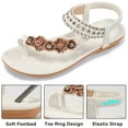 thumbnail image 5 of Atoshopce Summer Womens Flat Sandals Bohemian Beach Thong Sandals White 9.5, 5 of 7