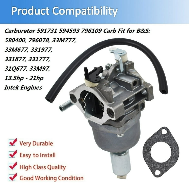 Carburetor Fit for Briggs Stratton 19HP 19.5HP Craftsman 594593 796109 796587 Carb Engine Part Walmart