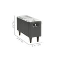 thumbnail image 5 of 4 Person Lobby Waiting Reception Lounge Chairs Set with Charging Tables Genuine 100% Leather Color Graphite Gray Corporate Offices Commercial Retail Spaces Model 9090 7pc, 5 of 6