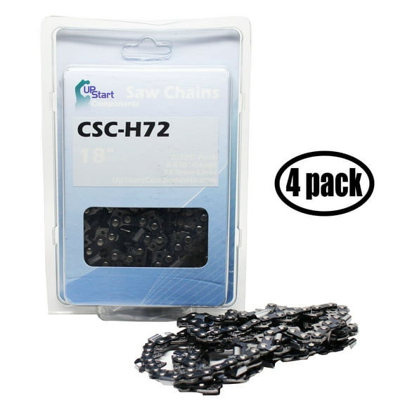 4-Pack 18" Semi Chisel Saw Chain for Homelite 27 Chainsaws - (18 inch, 0.325" Pitch, 0.050" Gauge, 72 Drive Links, CSC-H72) - UpStart Components