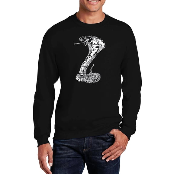 LA Pop Art Men's Word Art Crewneck Sweatshirt - Types of Snakes