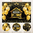 thumbnail image 2 of Welcome Home Backdrop Banner Black and Gold Welcome Homecoming Decorations,Glitter Welcome Back Home Backdrops Gold Balloons Photo Background for Family Reunion Military Returning Party Supplies, 2 of 4