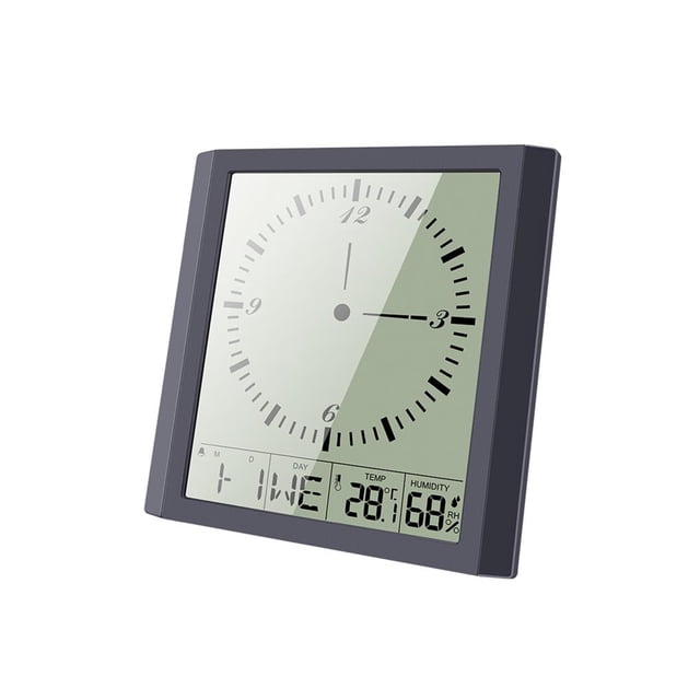 Reloj Despertador Digital Abs Con Medidor De Temperatura Y Humedad Reloj De Calendario Multifuncional Termómetro Higrómetro De Pantalla Tn Versátil Para Dormitorio Sala De Estar Oficina Moyic EL007334-00