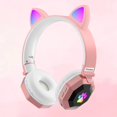 thumbnail image 2 of Auriculares Inalámbricos para de Gato para Oreja, Peso Liviano Plegable, Control de , Auriculares de lámpara LED para Juegos de Computadora - Rosa rosado Yotijar Auriculares de juego, 2 of 10
