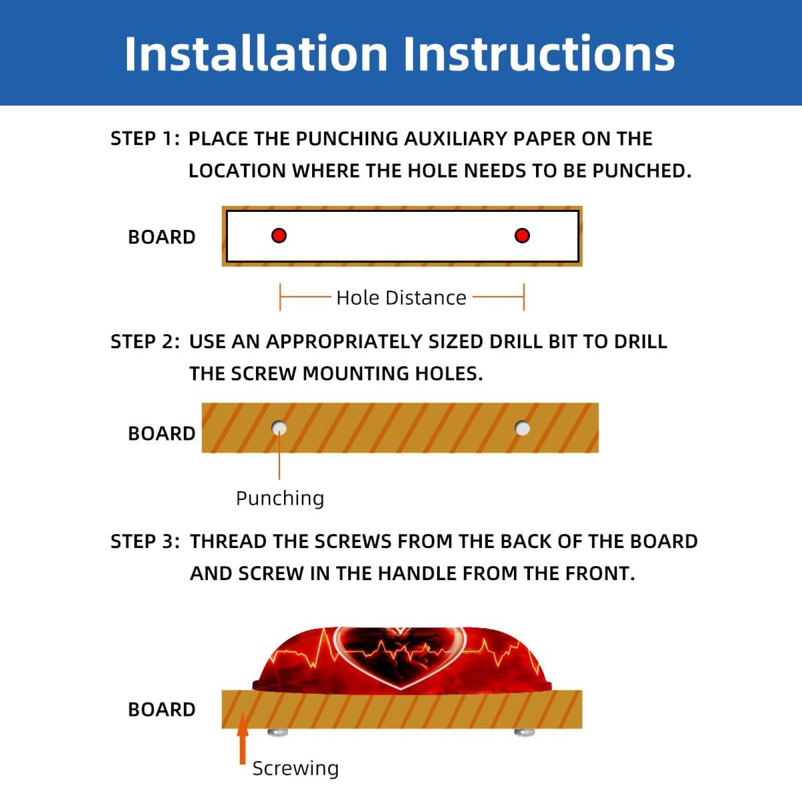 PhooArto 6 Pcs Cup Drawer Pulls, Heartbeat Red Heart Pattern Shell Shape Handles Cabinet Knobs for Dresser Cupboard Closet Wardrobe with Screws