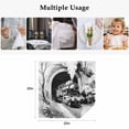 thumbnail image 5 of Grey Trains Cloth Napkins, Black White Vintage Tunnels Hand Print Art Washable and Reusable Dinner Napkins Set of 6, Table Napkin for Kitchen Party Birthday Wedding Hotel Housewarming 20"x20", 5 of 9