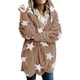 thumbnail image 1 of Puntoco Abrigo Informal Con Capucha Y Estampado De Estrellas De Manga Larga Holgado De Felpa Para Otoño E Invierno Para Mujer, 1 of 9
