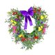 thumbnail image 2 of Corona de corazón, aro floral, corona de gypsophila, guirnalda de flores con lazo para puerta de entrada Púrpura, 2 of 7