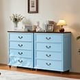 thumbnail image 4 of Joaxswe 37.1" Tall 6-Drawer Dresser, Modern Wood with Deep Storage, Antique bronze Handles, Vertical Organizer for Apartment, Nursery, Light Blue, 4 of 7