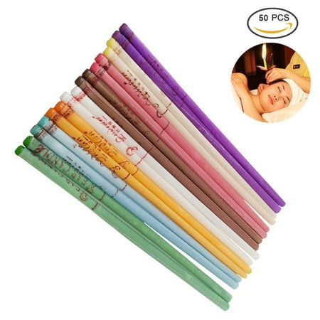 - 50 Pack Ear Wax Removal Candle Beeswax Taper Candles Natural Ear Wax Candles Non-toxic Candling Cones