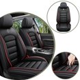 thumbnail image 4 of Fit for Nissan 96% Car Models,Artificial Leather Front Set Car Seat Covers,Airbag-Compatible,Non-Slip Car Seat Cushions,Easy to Install(Red+Black,Standard), 4 of 6