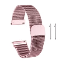 Uxcell Stainless Steel Mesh Watch Band 20mm Quick Release Metal Replacement Adjustable Watch Strap with Magnetic Buckle for Men Women, Rose Pink