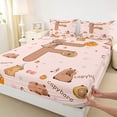 thumbnail image 4 of Erosebridal Funny Capybara Kid Full Size Sheets, Brown Letter F Bed Sheets, 4pcs, 4 of 5