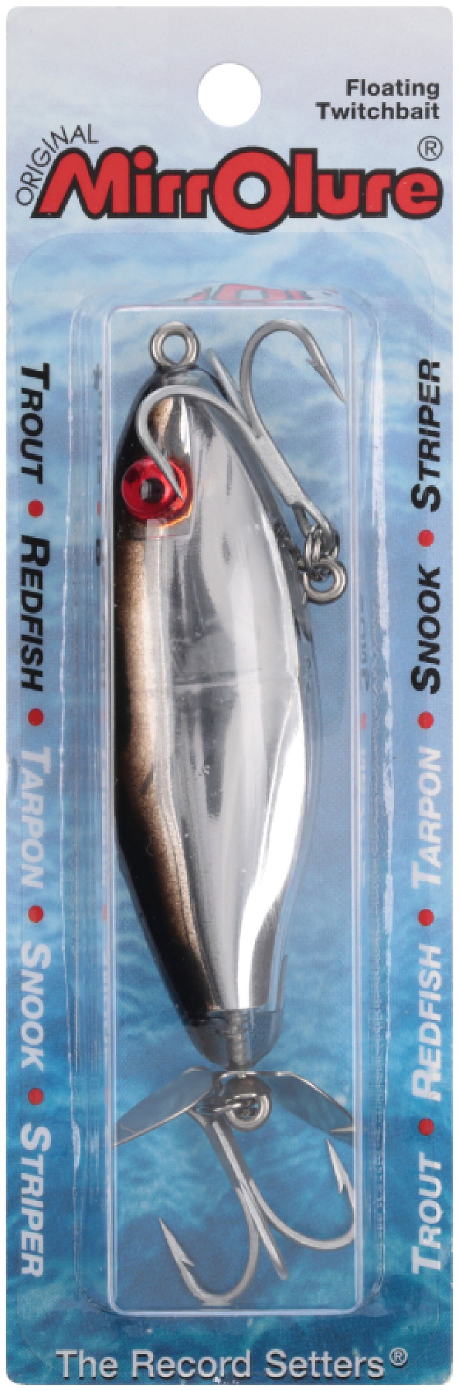 MirrOlure MirrOProp Floating Twitchbait Fishing Lure, Black/White/Silver