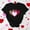 02 Black, variant on YueHuiYing Vircreate Womens Short Sleeve Crew Neck T-Shirts Valentina's Day Spring Shirts Love Heart Raglan Tops