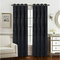Olivia Gray Roxy Two Tone Jacquard Grommet Single Panel - 54x84", Black