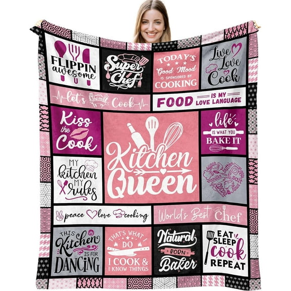 LHSHID Mothers Day Chef Gifts for Women Cooking Gifts for Women Gifts for Chefs Best Gifts for Cooking Lovers Gifts for People Who Like to Cook Chef Gift Ideas Throw Blanket 50x60in