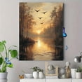 thumbnail image 4 of Qisvanset 12x16 Inch Sunset Lakeside Bird Canvas Wall Art, Peaceful Nature Landscape Living Room Wall Decor, 4 of 8