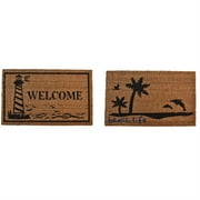 Imports Decor Combo 4 Imports Decor, Vinyl Backed Coir Doormat, (Set of Guiding Light and Beach Life)