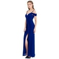 thumbnail image 6 of Angel-fashions Women's Elegant Wedding Bride of Mother Gown Spaghetti Strap Boat Neck Beading Split Mermaid Long Royal Blue Party Dress Small, 6 of 6