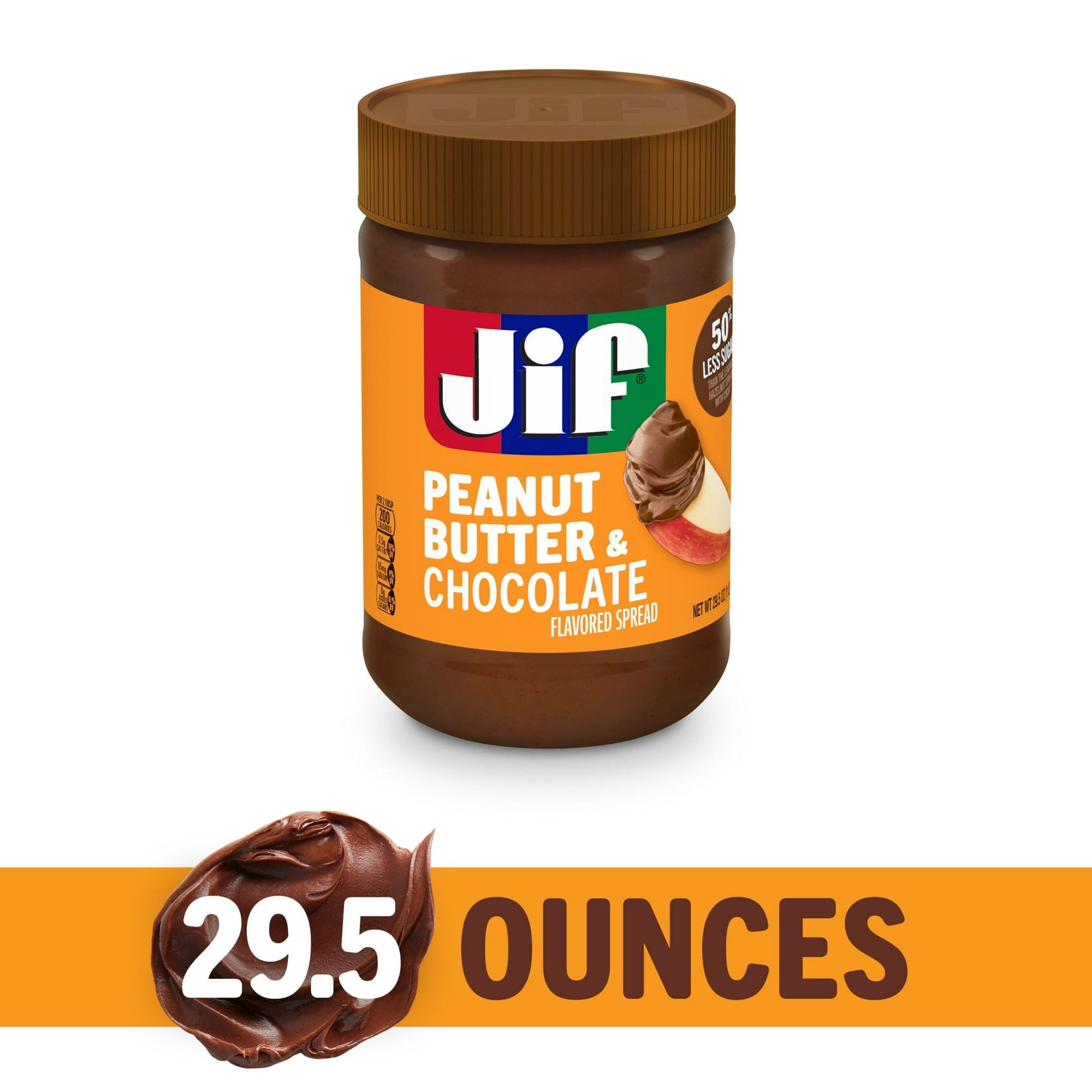 3 Pack Jif Peanut Butter & Chocolate Flavored Spread, 29.5 oz Jar