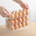 thumbnail image 1 of ¡Liquidación! Contenedores Lssam para guardar alimentos, huevera abatible para refrigerador, contenedor de 3 capas para guardar huevos, con puerta lateral, de gran capacidad, organizador de huevos de, 1 of 6