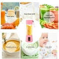 thumbnail image 4 of Portable Mini Blender,Smoothie Blender-Two Blades, Mini Travel Personal Blender with USB Rechargeable Batteries,Household Fruit Mixer,Detachable Cup,USB Juicer Cup(Pink), 4 of 5