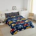 thumbnail image 2 of Excavators Bedding Equipment Trucks Bedding Comforter Sets , Construction Car Comforter Set Twin Cartoon Tractor Vehicle Quilt Cute Room Decor , Blue Red Yellow, 2 of 5