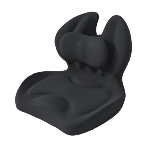 Cojín de asiento, almohada de apoyo lumbar, funda lavable, cómodo y suave cojín para silla Negro